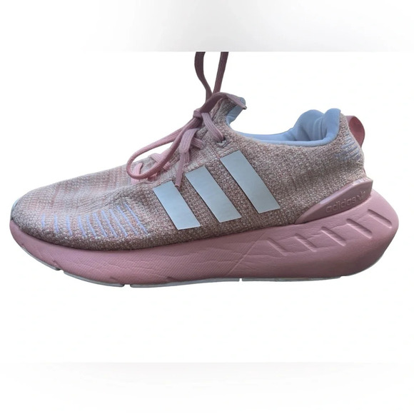 Girl's Shoes Adidas Originals Kids Size 4 Swift Run 22 Pink/White - Picture 3 of 6